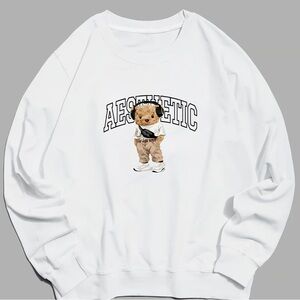 Aesthetic Teddy Bear Printed Sweatshirt